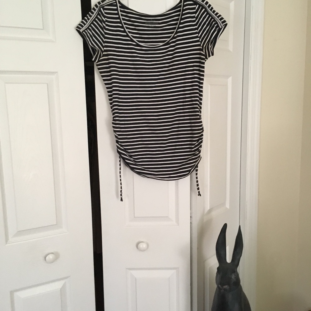 Ann Taylor navy striped top, medium
